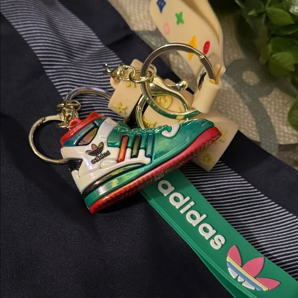 Adidas Green Shoe andCream Fashion Bottle Keychain